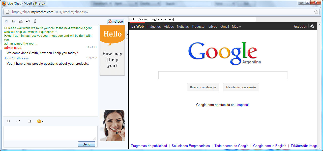 Pushing a URL to the visitor